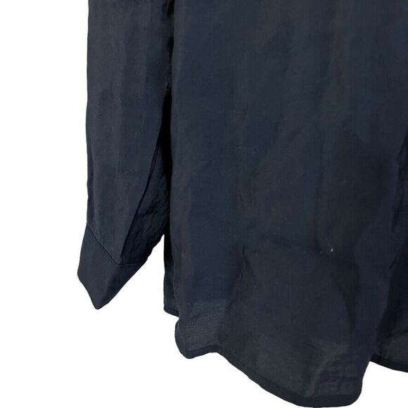 J Jill Womens Navy Blue V-Neck Collared Roll Tab Long Sleeve Tunic Top sz M - Picture 6 of 16